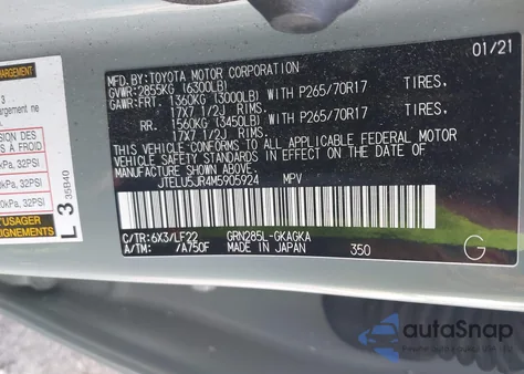 2021 Toyota 4Runner Trd Pro z USA, uszkodzony, nr VIN JTELU5JR4M5905924